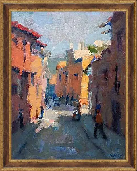 Картина в раме - Южная улочка