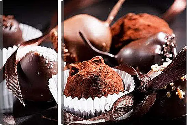 Модульная картина - Шоколадный трюфель. Сладкое Искушение.