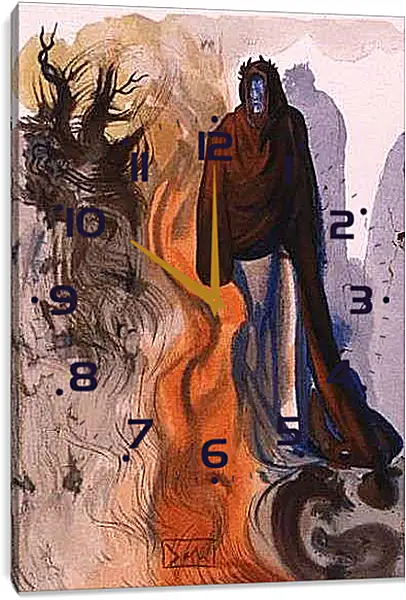 Часы картина - Waterfall of the Phlegethon. Сальвадор Дали