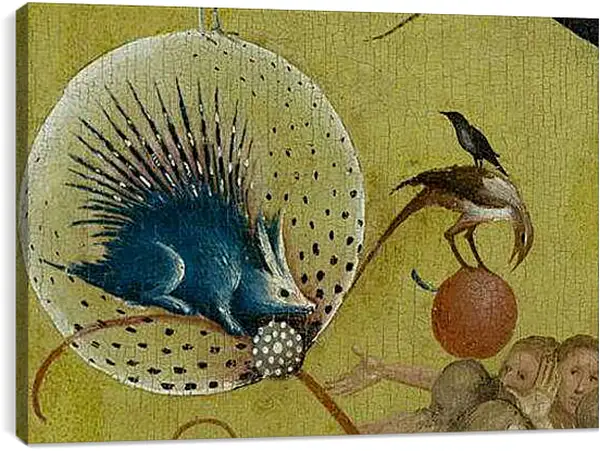 Постер на подрамнике - The Garden of Earthly Delights, central panel porcupine. Иероним Босх