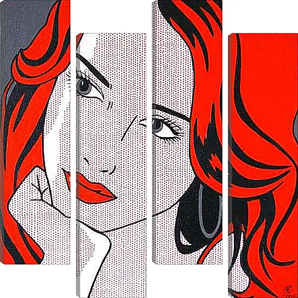 Модульная картина - Рыжая девушка