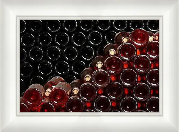 Картина в раме - Тара под вино. Винные мотивы.