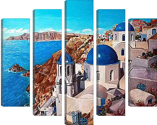 Модульная картина - Город на берегу моря