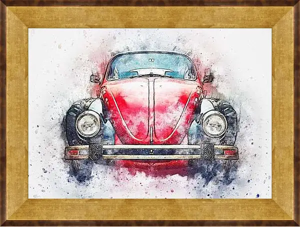 Картина в раме - Красный жук