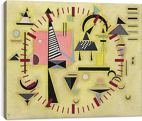 Часы картина - Strong pink. Кандинский Василий
