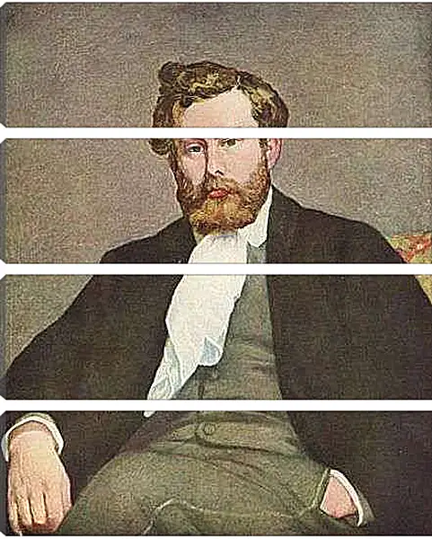 Модульная картина - Portrait of Alfred Sisley. Пьер Огюст Ренуар