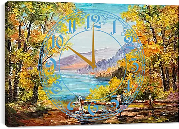 Часы картина - Осень во всей красе