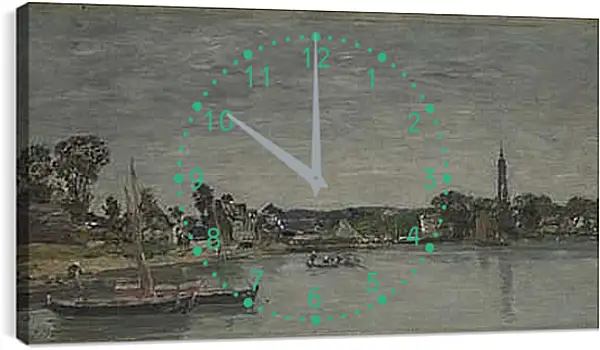 Часы картина - Hopital-Camfrout, Brittany. Эжен Буден