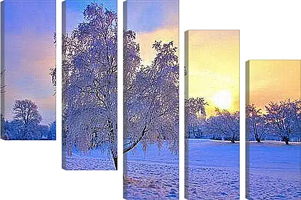 Модульная картина - Замёрзшее одинокое дерево