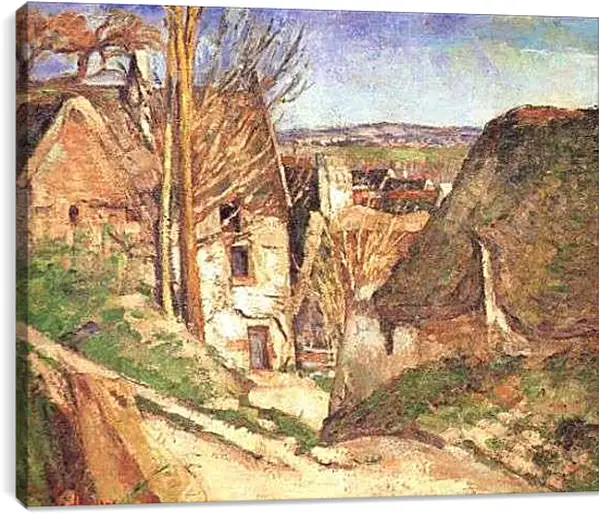 Постер на подрамнике - La Maison du Pendu Auvers-sur-Oise. Поль Сезанн