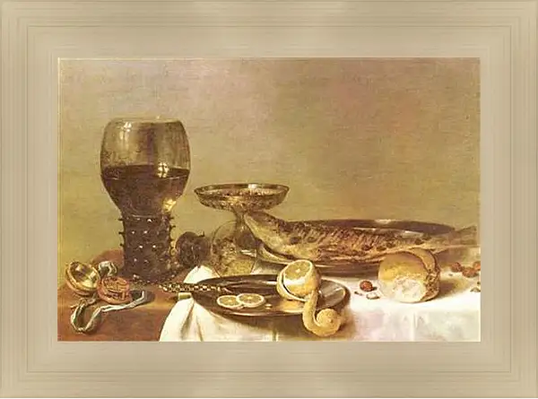 Картина в раме - Натюрморт. Виллем Клас Хеда