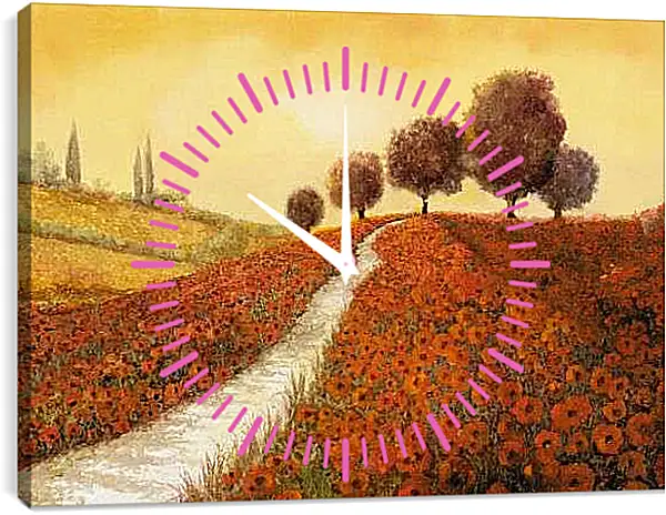 Часы картина - Цветочная дорога