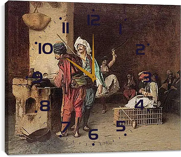 Часы картина - Cafe House, Cairo - Casting Bullets. Жан-Леон Жером