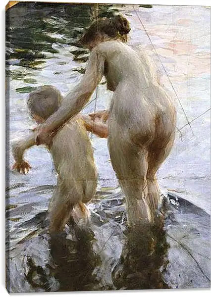 Постер на подрамнике - En premiar. Впервые. Андерс Цорн