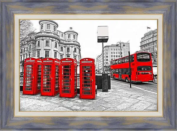 Картина в раме - Телефонная будка. Лондон