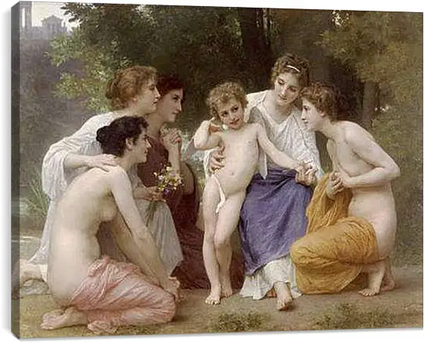 Постер на подрамнике - Admiration. Восхищение. Адольф Вильям Бугро.