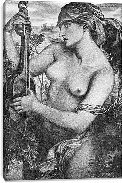 Постер на подрамнике - Ligeia Siren. Данте Габриэль Россетти