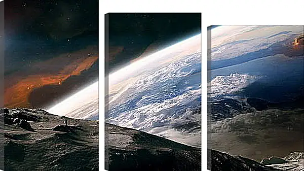 Модульная картина - Вид на Землю с Луны