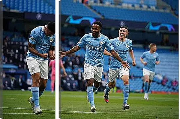 Модульная картина - Празднование гола. Манчестер Сити. Manchester City