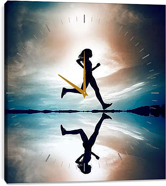 Часы картина - Бегущая девушка