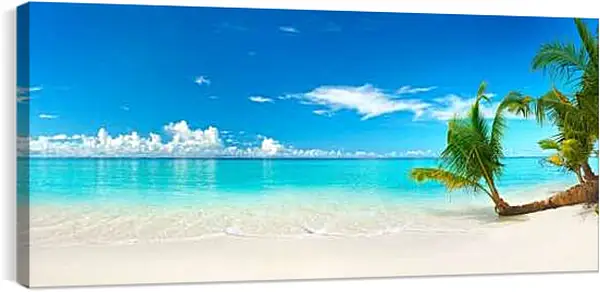 Постер на подрамнике - Белые облака над морем