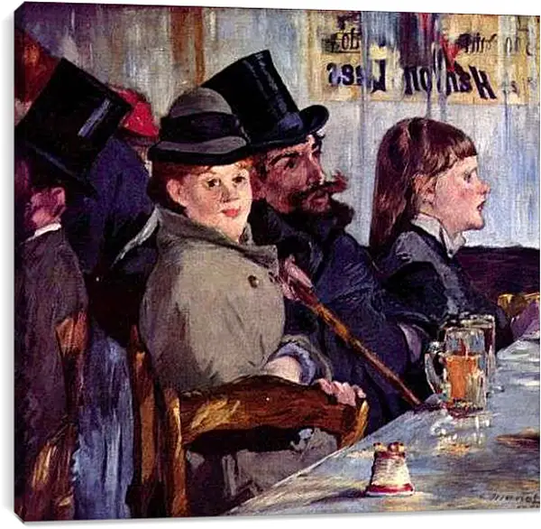 Постер на подрамнике - Im Cafe Cabaret von Reichshoffen. Эдуард Мане