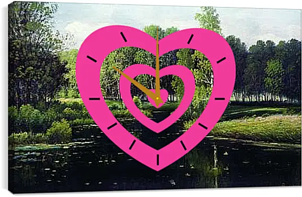 Часы картина - Лесной пейзаж. Ефим Волков