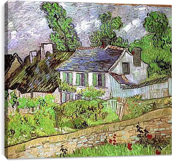 Постер на подрамнике - Houses in Auvers 2. Винсент Ван Гог