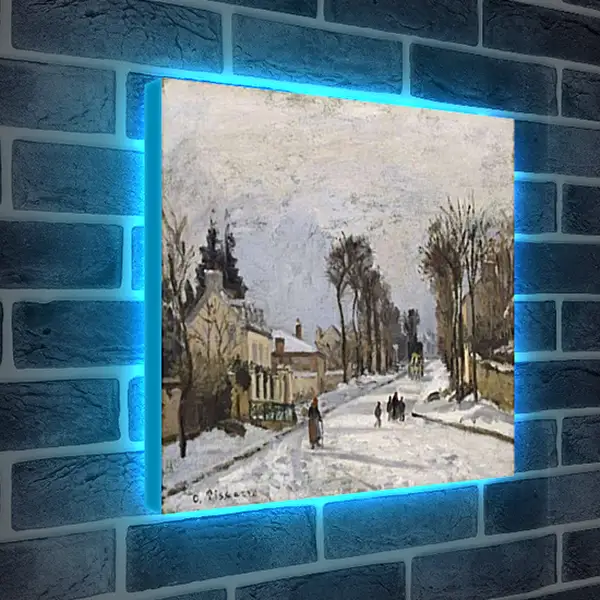 Лайтбокс световая панель - Дорога в Версаль в Лувесьенне. Камиль Писсарро