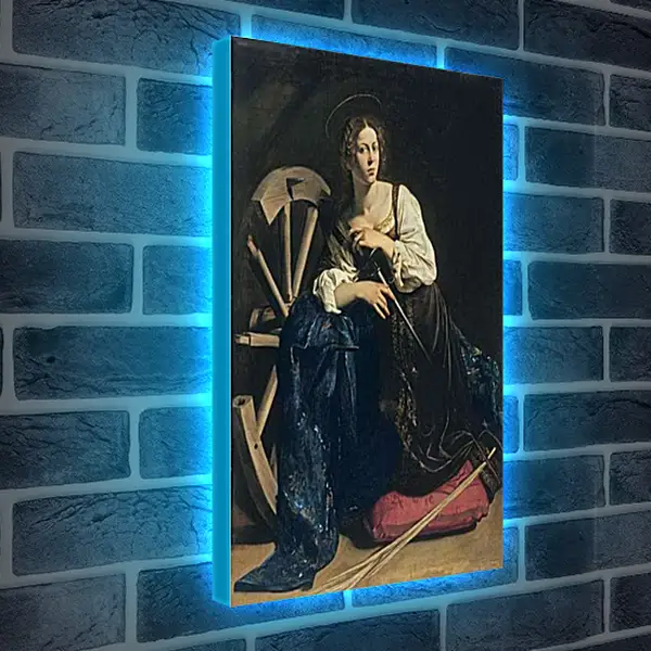 Лайтбокс световая панель - Santa Catalina de Alejandria. Микеланджело Караваджо