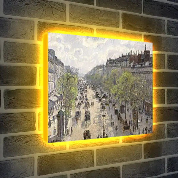 Лайтбокс световая панель - Бульвар Монмартр. Весеннее утро. Камиль Писсарро