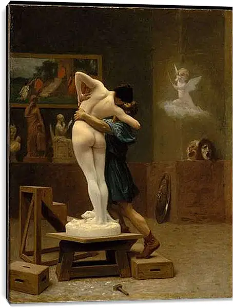 Постер на подрамнике - Pygmalion and Galatea - Пигмалион и Галатея. Жан-Леон Жером