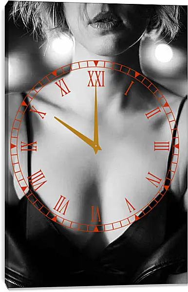 Часы картина - Половина лица блондинки