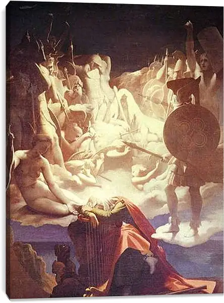 Постер на подрамнике - The Dream of Ossian. Жан Огюст Доминик Энгр