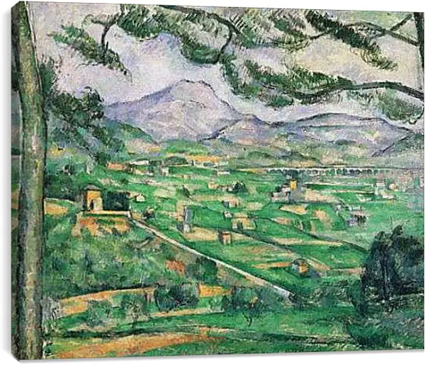 Постер на подрамнике - La Montagne Saint-Victoire au grand Pin. Поль Сезанн