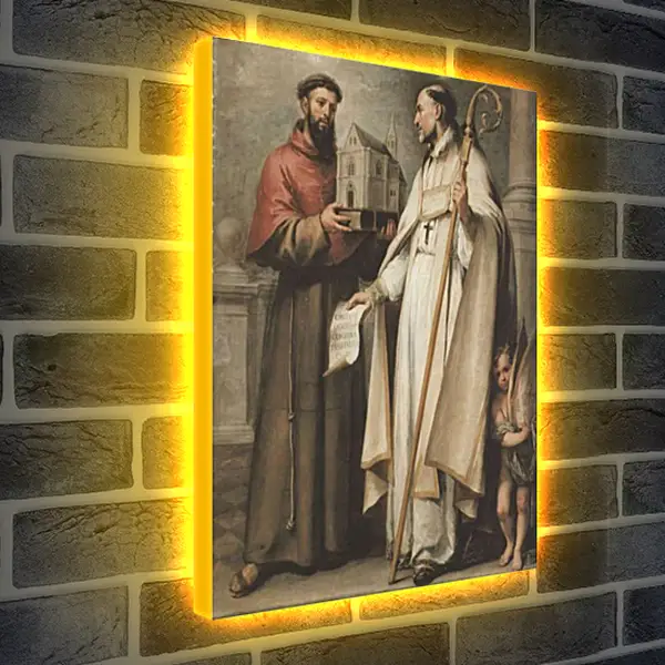 Лайтбокс световая панель - Св. Леандр и Св. Бонавентура. Бартоломе Эстебан Мурильо