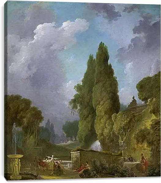 Постер на подрамнике - Игра в жмурки. Жан Оноре Фрагонар