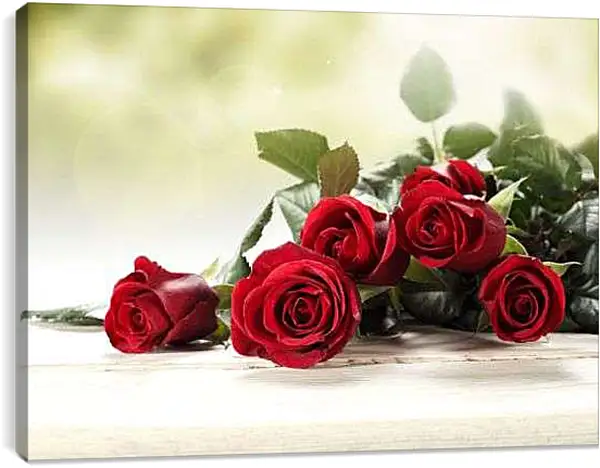 Постер на подрамнике - Красные розы