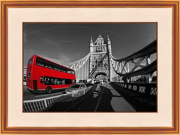 Картина в раме - Красный автобус. Лондон