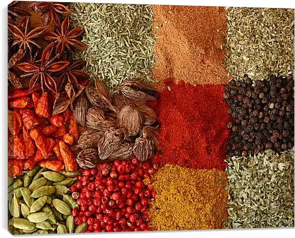Постер на подрамнике - Специи. Ароматный калейдоскоп.