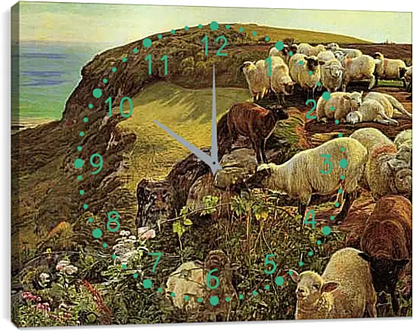 Часы картина - Наше английское побережье (Заблудшие овцы). Уильям Холман Хант