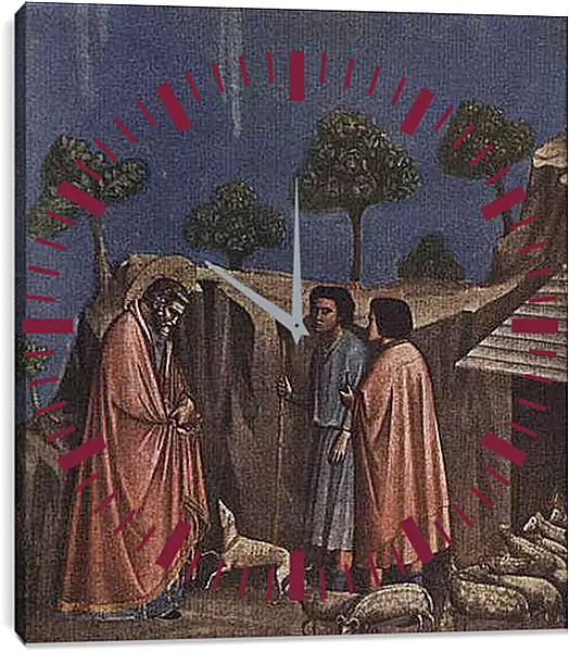Часы картина - Joaquim at shepherds - Иоаким у пастухов. Джотто ди Бондоне