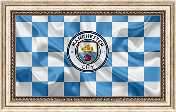 Картина в раме - Эмблема Манчестер Сити. Manchester City. Картина в раме - Эмблема Манчестер Сити. Manchester City.