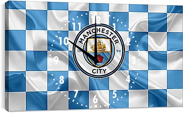 Часы картина - Эмблема Манчестер Сити. Manchester City. Часы картина - Эмблема Манчестер Сити. Manchester City.