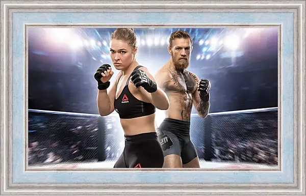 Картина в раме - UFC. Ронда Роузи и Конор МакГрегор Картина в раме - UFC. Ронда Роузи и Конор МакГрегор