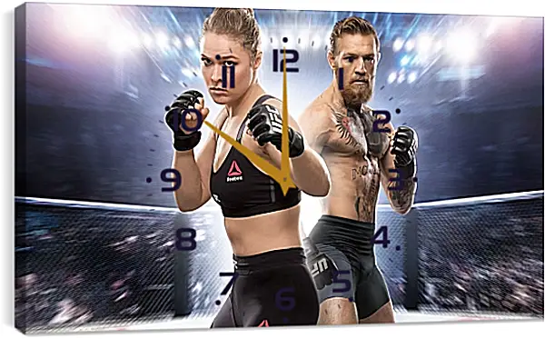 Часы картина - UFC. Ронда Роузи и Конор МакГрегор Часы картина - UFC. Ронда Роузи и Конор МакГрегор