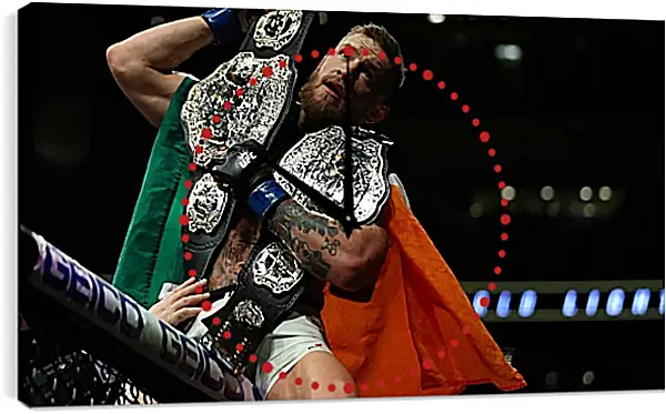 Часы картина - UFC. MMA. Конор МакГрегор с поясами. Часы картина - UFC. MMA. Конор МакГрегор с поясами.