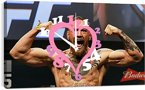 Часы картина - UFC. MMA. Конор МакГрегор демонстрирует мышцы. Часы картина - UFC. MMA. Конор МакГрегор демонстрирует мышцы.