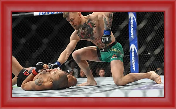 Картина в раме - UFC. MMA. Конор МакГрегор в бою. Картина в раме - UFC. MMA. Конор МакГрегор в бою.