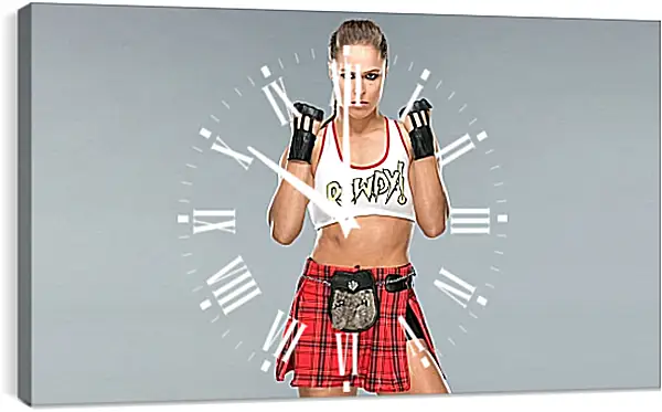 Часы картина - UFC. MMA. Ронда Роузи в стойке. Часы картина - UFC. MMA. Ронда Роузи в стойке.